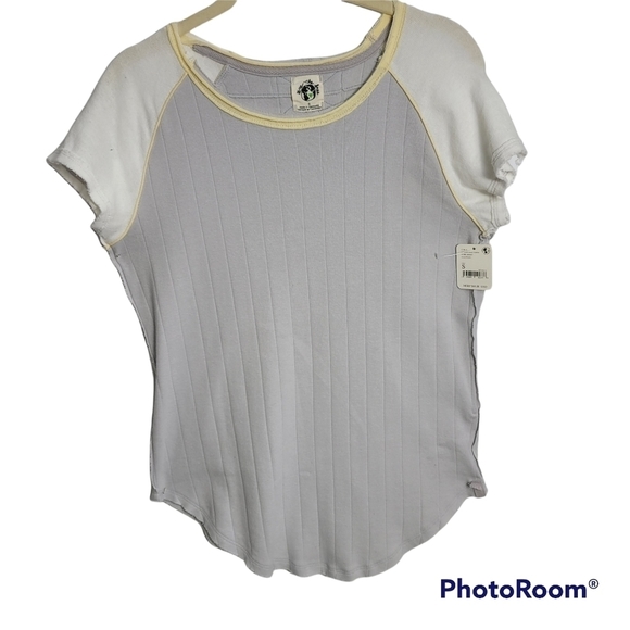 Free People Block It Baby Raglan-Sleeve‎ T-Shirt Sz SMALL - Picture 5 of 12